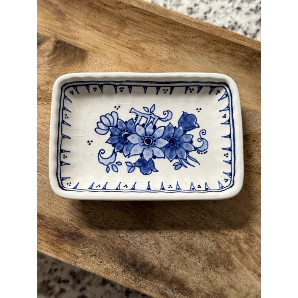 Delft Small Blue Floral Tray 1961